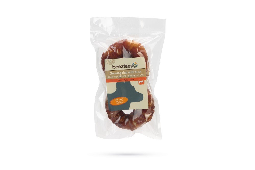 Beeztees Culinair Kauwring met Eend - 7,5cm - 2st